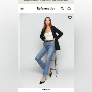 Reformation High Rise Straight Leg Cynthia Jeans BNWOT